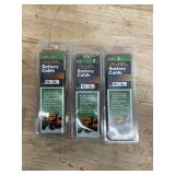 Lot of 3 -Deka Lawn and Garden Battery Cable 6 Gauge 19" Black