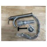 BWE Waterfall Single Hole Single Handle Vessel Bathroom Faucet With Supply Line in Brushed-Nickel A-96137H1