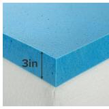 ZINUS 3 Inch Green Tea Cooling Gel Memory Foam Zoned Support Mattress Topper