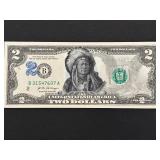 Commemorative Native American $2 Dollar Federal Reserve Note