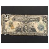 1899 Blue Seal $2 Dollar Silver Certificate