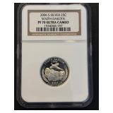 2006-S South Dakota Silver Quarter Proof NGC PF70 Ultra Cameo