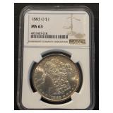 1883-O Morgan Dollar NGC MS63