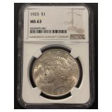 1923 Peace Dollar NGC MS63