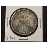1907 Silver 1 Peso Filipinas Coin