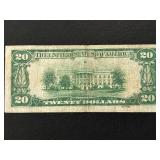 1929 Brown Seal $20 Dollar National Currency Lynchburg, Virginia