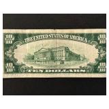 1934 Green Seal $10 Dollar Federal Reserve Note
