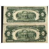 1928 G Red Seal $2 Dollar Notes