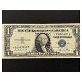 1935 E Blue Seal $1 Dollar Silver Certificate Star Note