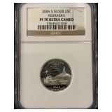 2006-S Nebraska Silver Quarter Proof NGC PF70 Ultra Cameo