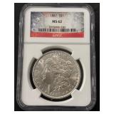 1887 Morgan Dollar NGC MS62