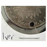 1863 Silver Mexican Coin - Hole in It