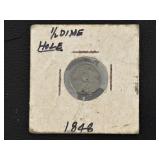 1848 Seated Liberty Half Dime - Hole in It