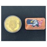 Trump Medallion and Copper Bar