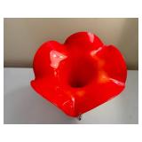 Ruffled Calla Lily Tall Glass Art Vase