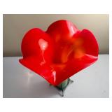 Ruffled Calla Lily Tall Glass Art Vase