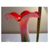 Ruffled Calla Lily Tall Glass Art Vase