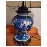 Antique Hand-Painted Oriental Style Table Lamp