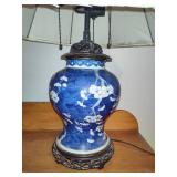 Antique Hand-Painted Oriental Style Table Lamp