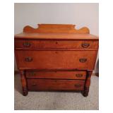 Antique Four-Drawer Solid Wood Dresser