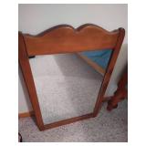 Antique Wood Rectangular Mirror