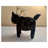 Cute Metal "Cat" Planter and "Cosmic Reindeer" Tea Light Candle Holder