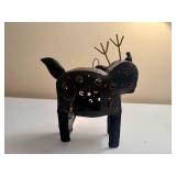 Cute Metal "Cat" Planter and "Cosmic Reindeer" Tea Light Candle Holder