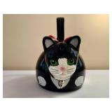 Cute Black and White Kitty Cat Whistling Tea Pot