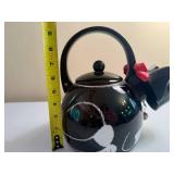 Cute Black and White Kitty Cat Whistling Tea Pot
