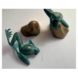 David Kay Frog on Rock Sculpures/Bookends