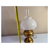 Vintage "Kerosene" Style Brass Lamp and Candlesticks