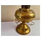 Vintage "Kerosene" Style Brass Lamp and Candlesticks