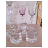 Lot of Glass and Crystal Candleholders
