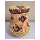 Vintage Hand Crafted "Snake Charmer" Style Basket with Lid