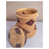 Vintage Hand Crafted "Snake Charmer" Style Basket with Lid