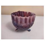 Purple Slag Glass Beaded Nut Dish