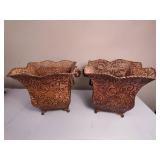 Pair of Decorative Metal Planters