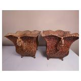 Pair of Decorative Metal Planters
