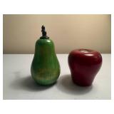 Wooden Fruit Salt Shaker and Pepper Mill