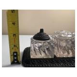 Vintage Cast Iron Triple Stand Ink Well