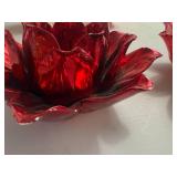 Lot of Red Candle Holders