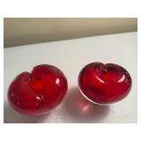 Lot of Red Candle Holders