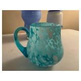 Lot of Blue Vases and Pitcher