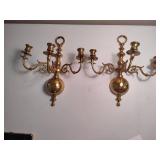 Two Vintage Brass Candleabras
