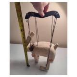 Hand Carved Wood Rabbit Marionette