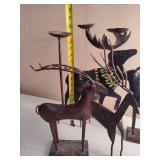 Metal Reindeer and Angel Candleholders