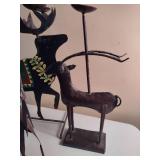 Metal Reindeer and Angel Candleholders
