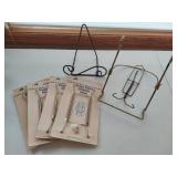 Assortment of Brass and Metal Wire Plate Display Holders