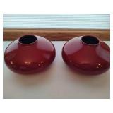 Pair of Amano Red Ceramic Vases
