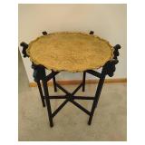 Chinese Etched Brass Side Table